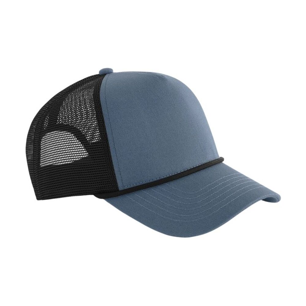Beechfield Rope Detail 5 Panel Trucker Cap / Slate Blue/Black